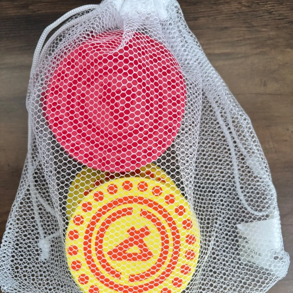 Connect 4 Outdoor Beach Foam Game Pieces & Mesh Bag 21 Red 21 Yellow Replacement